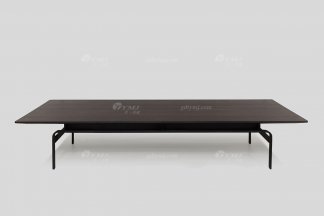 意式極簡風格高端別墅豪宅家具品牌現(xiàn)代輕奢客廳時尚煙熏黑橡色茶幾
