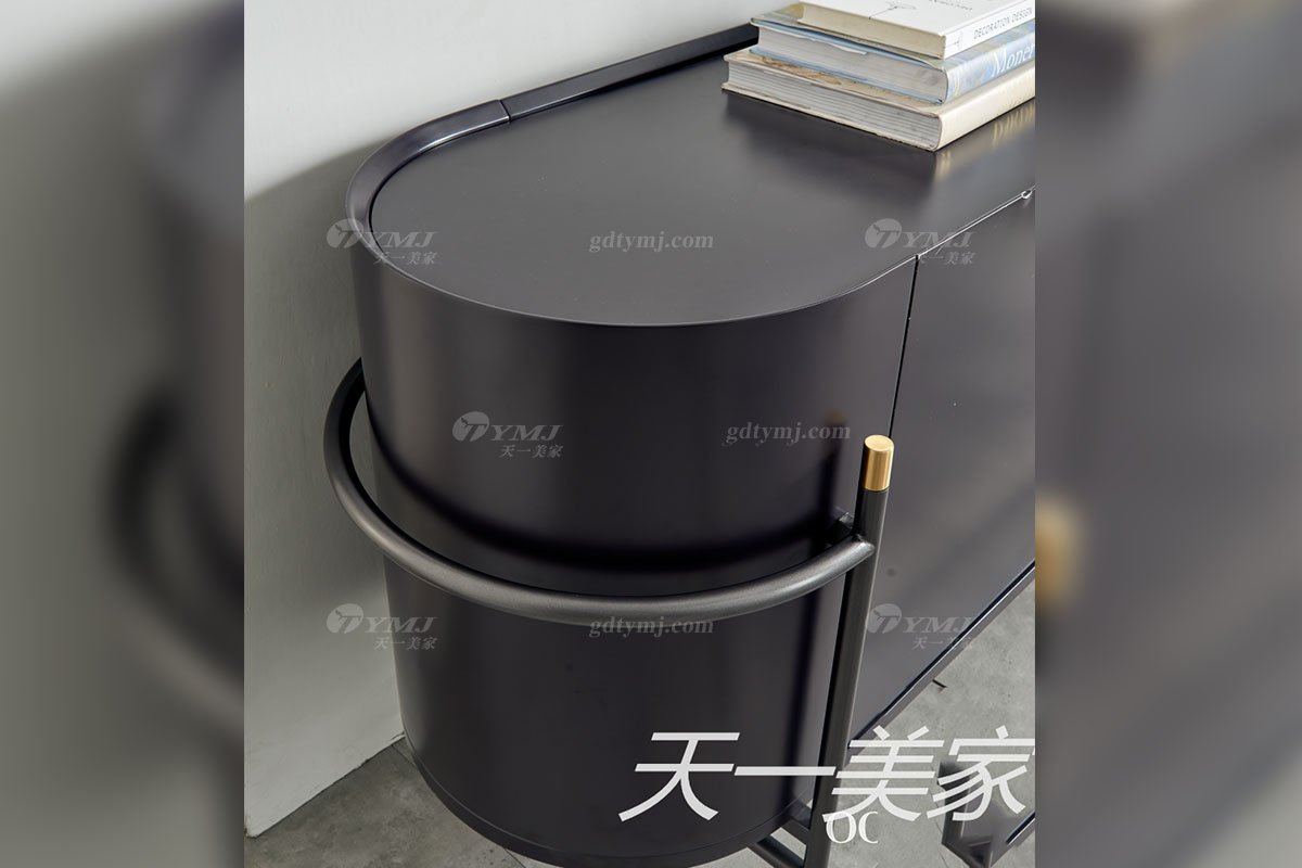 極簡風(fēng)格家具高端別墅會(huì)所大宅簡約E0級環(huán)保板黑色餐邊柜WD601餐邊柜細(xì)節(jié)